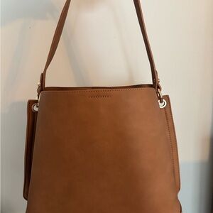 Montana West Brown Shoulder Bag with Gold Accents